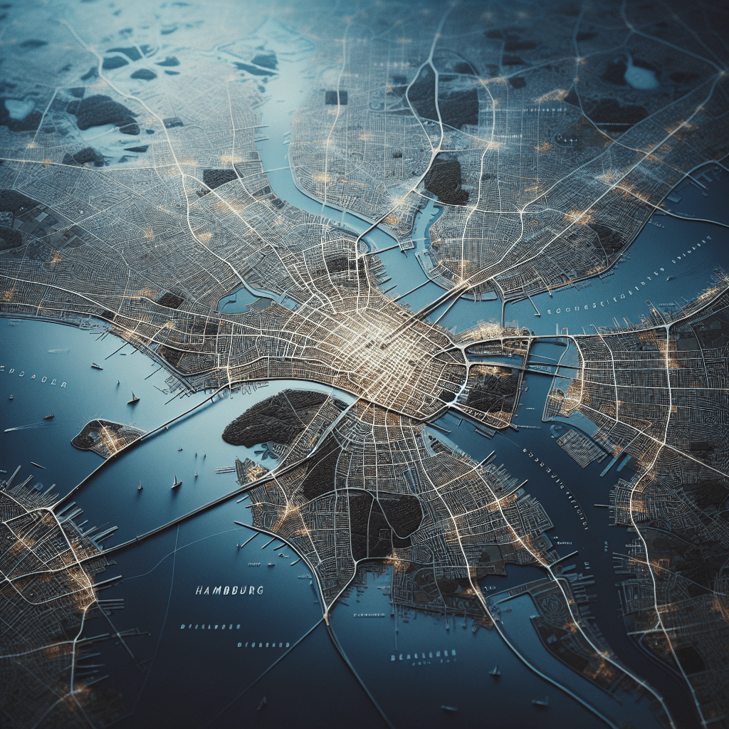 Karte von Hamburg mit Postleitzahlen für einfache Navigation